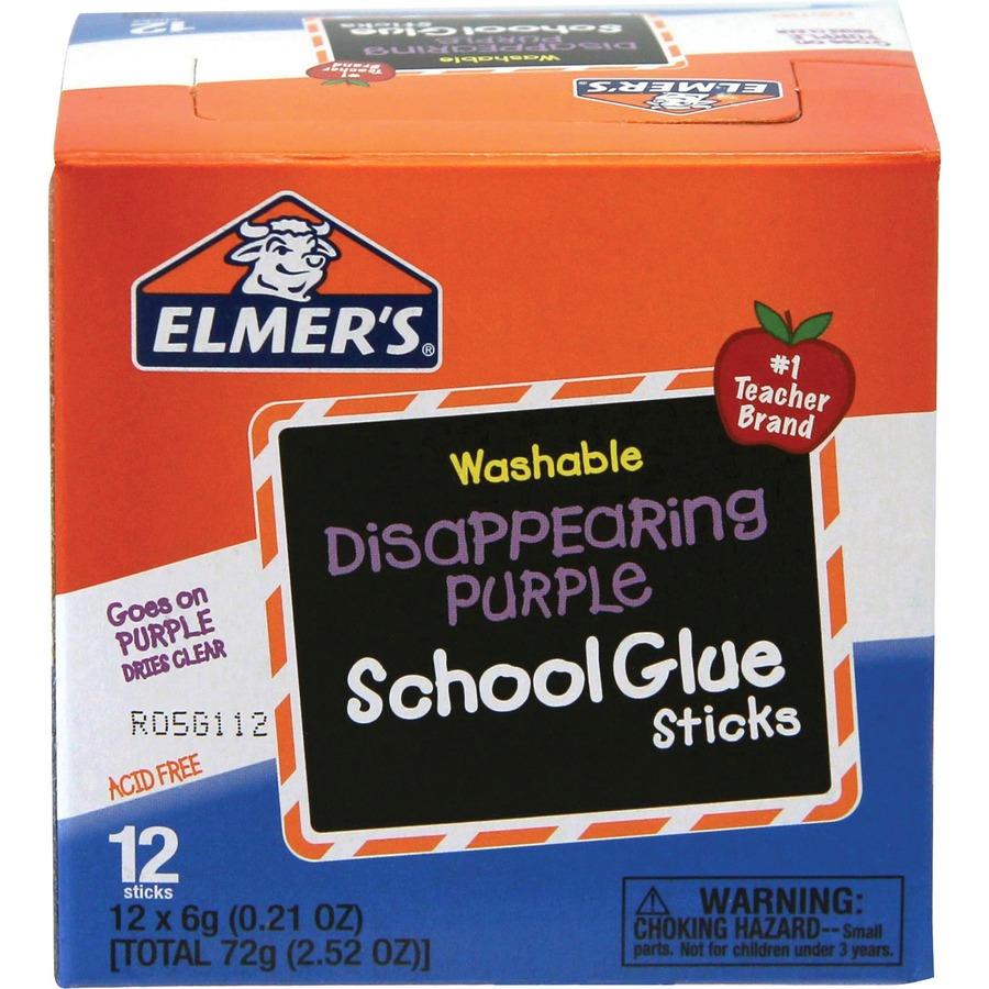 Elmer's Washable Nontoxic Glue Sticks - 0.21 oz - 12 / Box - Purple - ICC  Business Products